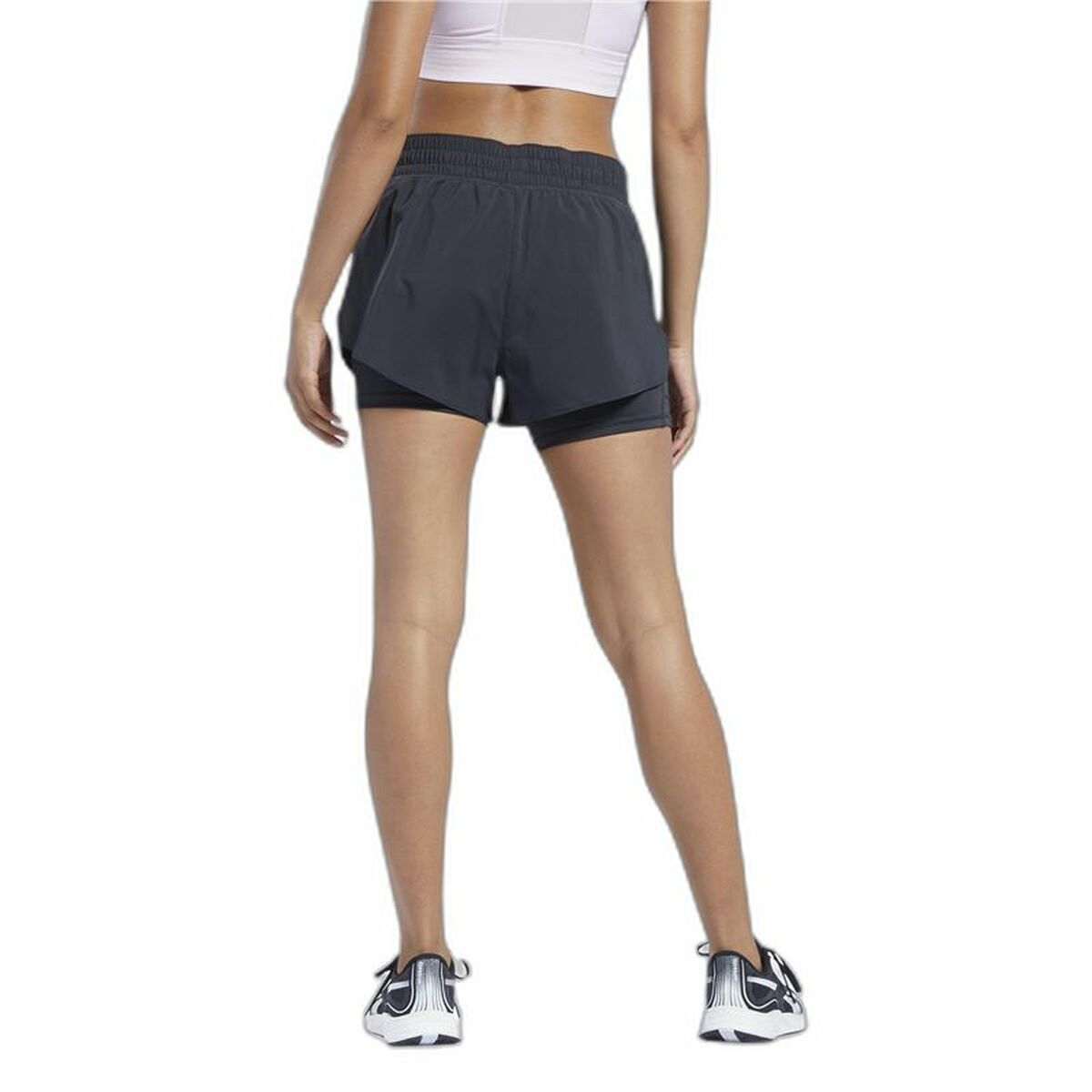 Pantaloni Scurți Sport pentru Damă Reebok Wor Run 2 In 1 Short Negru