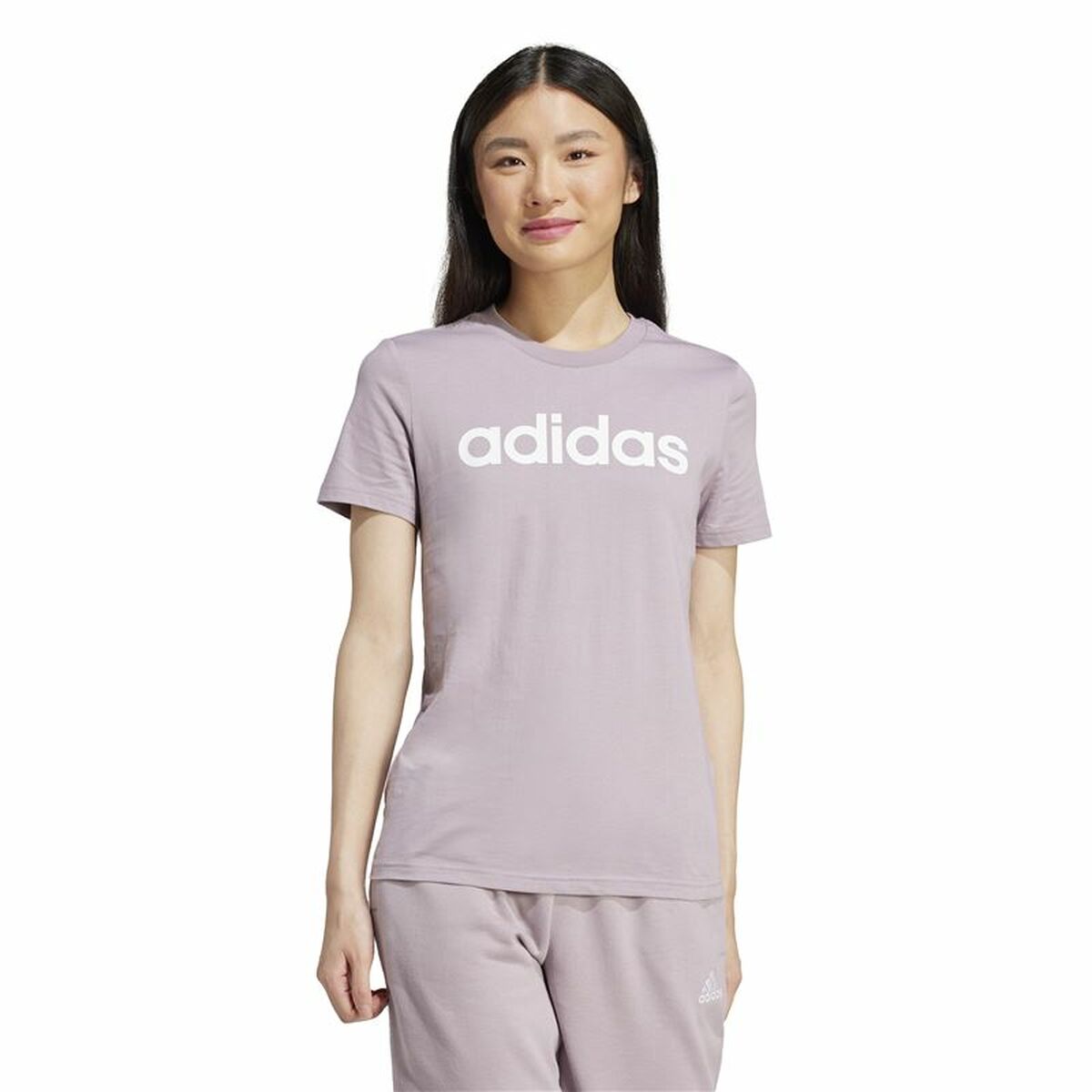 Tricou cu Mânecă Scurtă Femei Adidas Linear (XS)