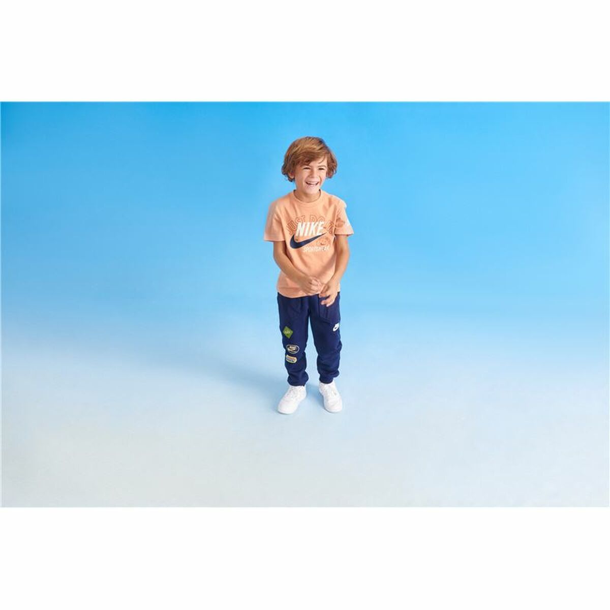 Tricou cu Mânecă Scurtă Copii Nike Retro Ss Bej