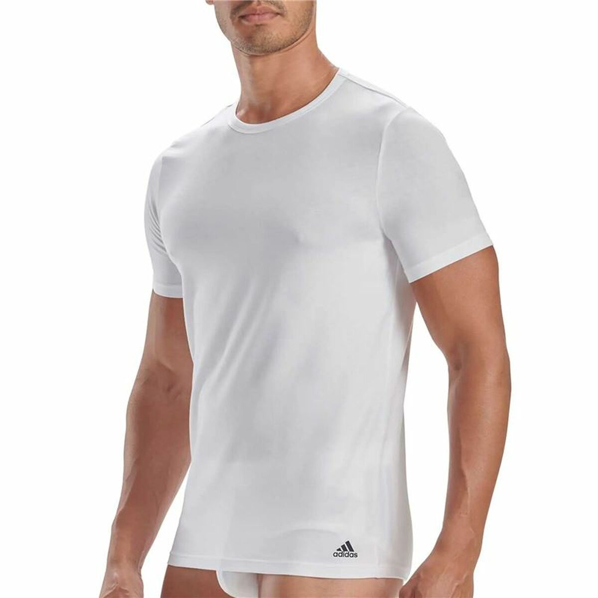 Tricou cu Mânecă Scurtă Bărbați Adidas Ss Tee Crew Active Core Cotton Alb 3 Unități
