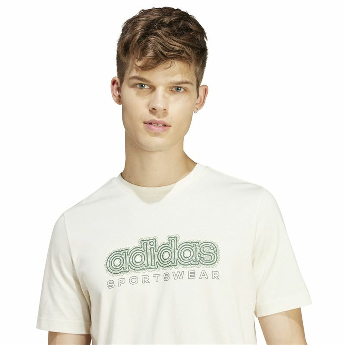 Tricou cu Mânecă Scurtă Bărbați Adidas Growth Spw Alb