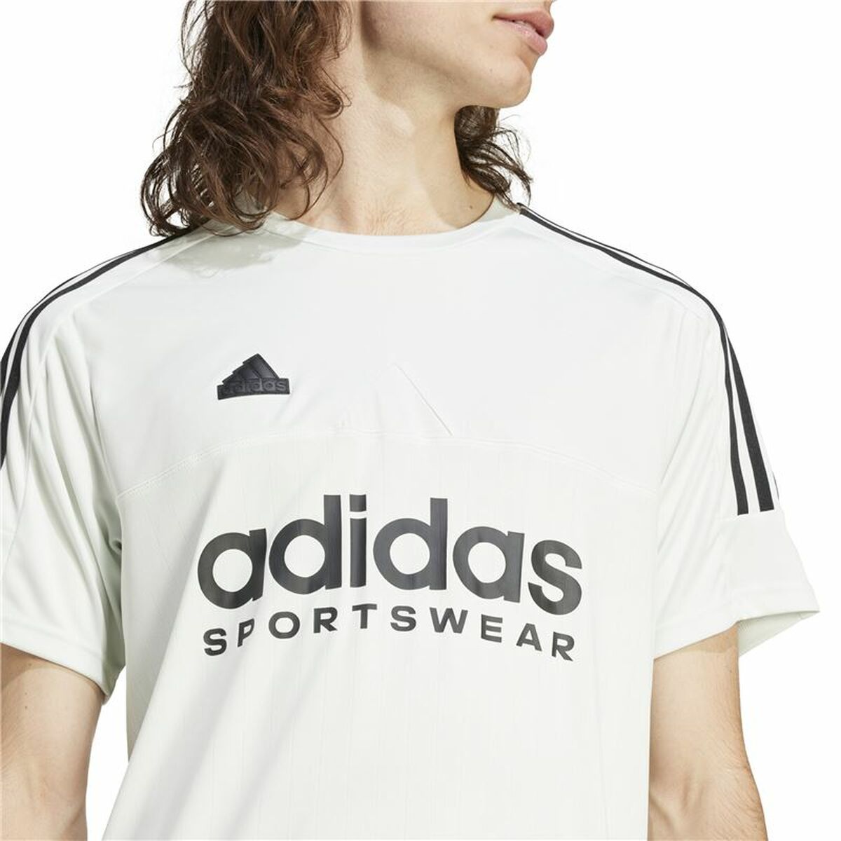 Tricou cu Mânecă Scurtă Bărbați Adidas Tiro Q1 Alb