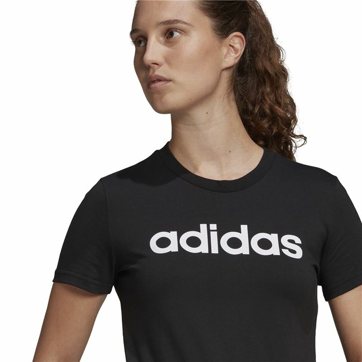 Tricou cu Mânecă Scurtă Femei Adidas Lin T Negru (XS)