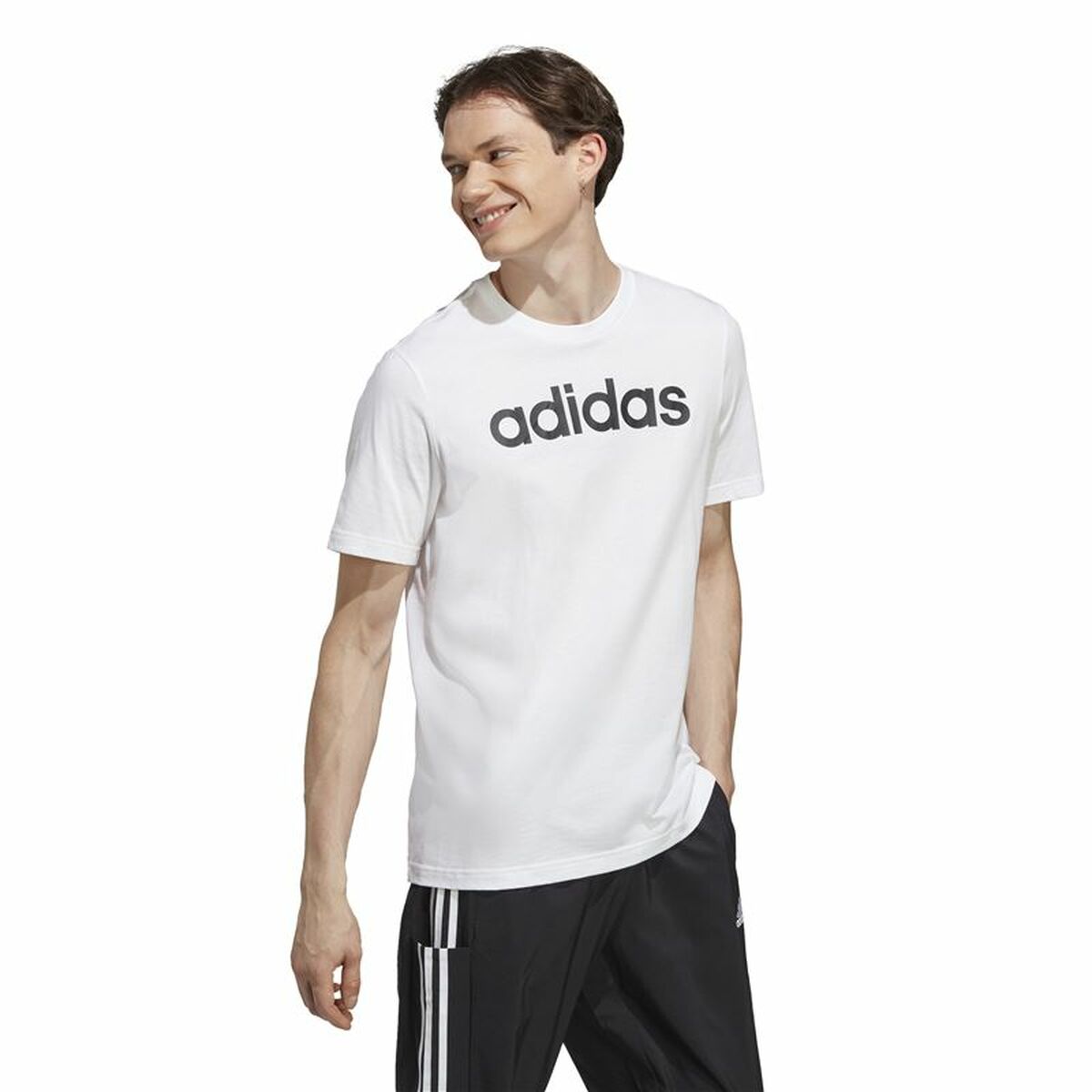 Tricou cu Mânecă Scurtă Bărbați Adidas Essentials Linear Logo XL