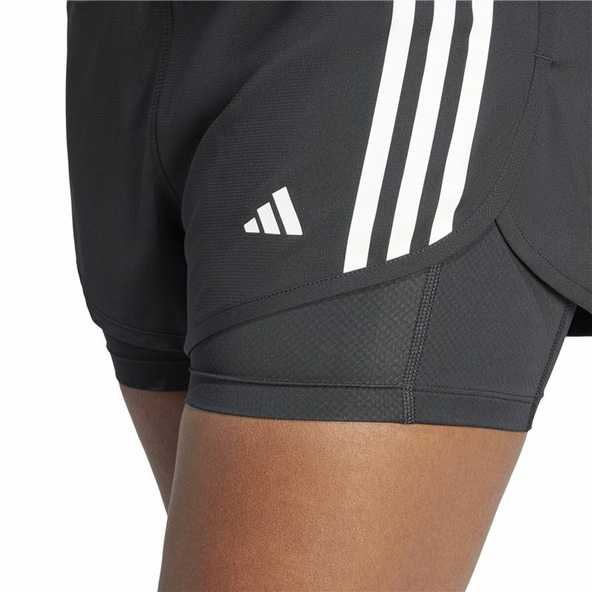 Pantaloni Scurți Sport pentru Damă Adidas Own the run 3S 2In1
