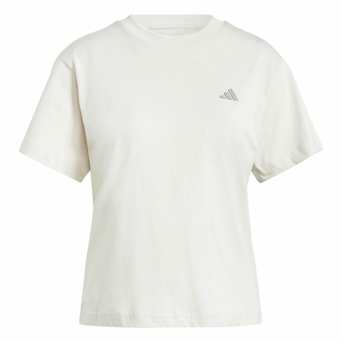 Tricou cu Mânecă Scurtă Femei Adidas Essentials Small Logo Alb Bej