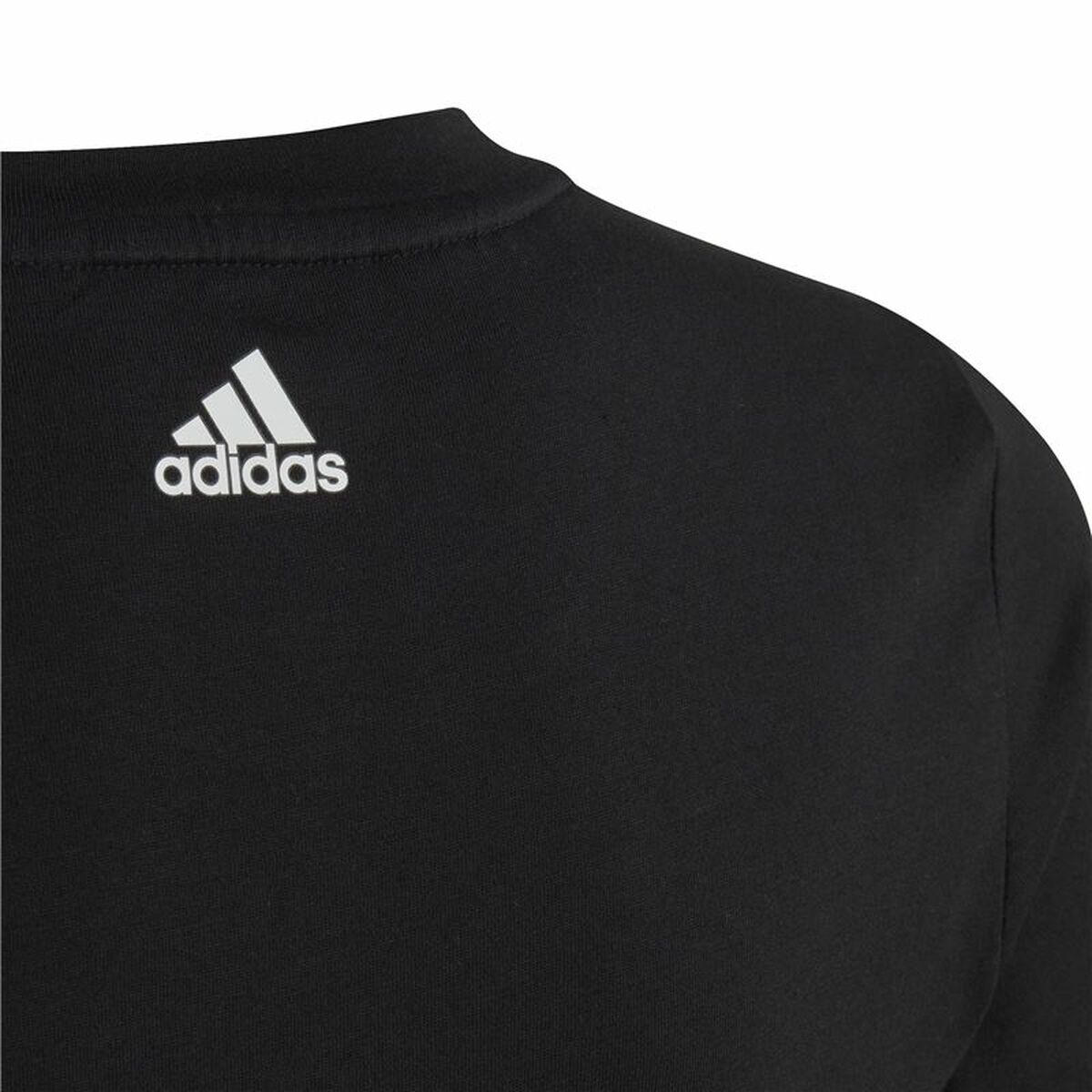 Tricou cu Mânecă Scurtă pentru Copii Adidas Essentils Logo Linear Negru