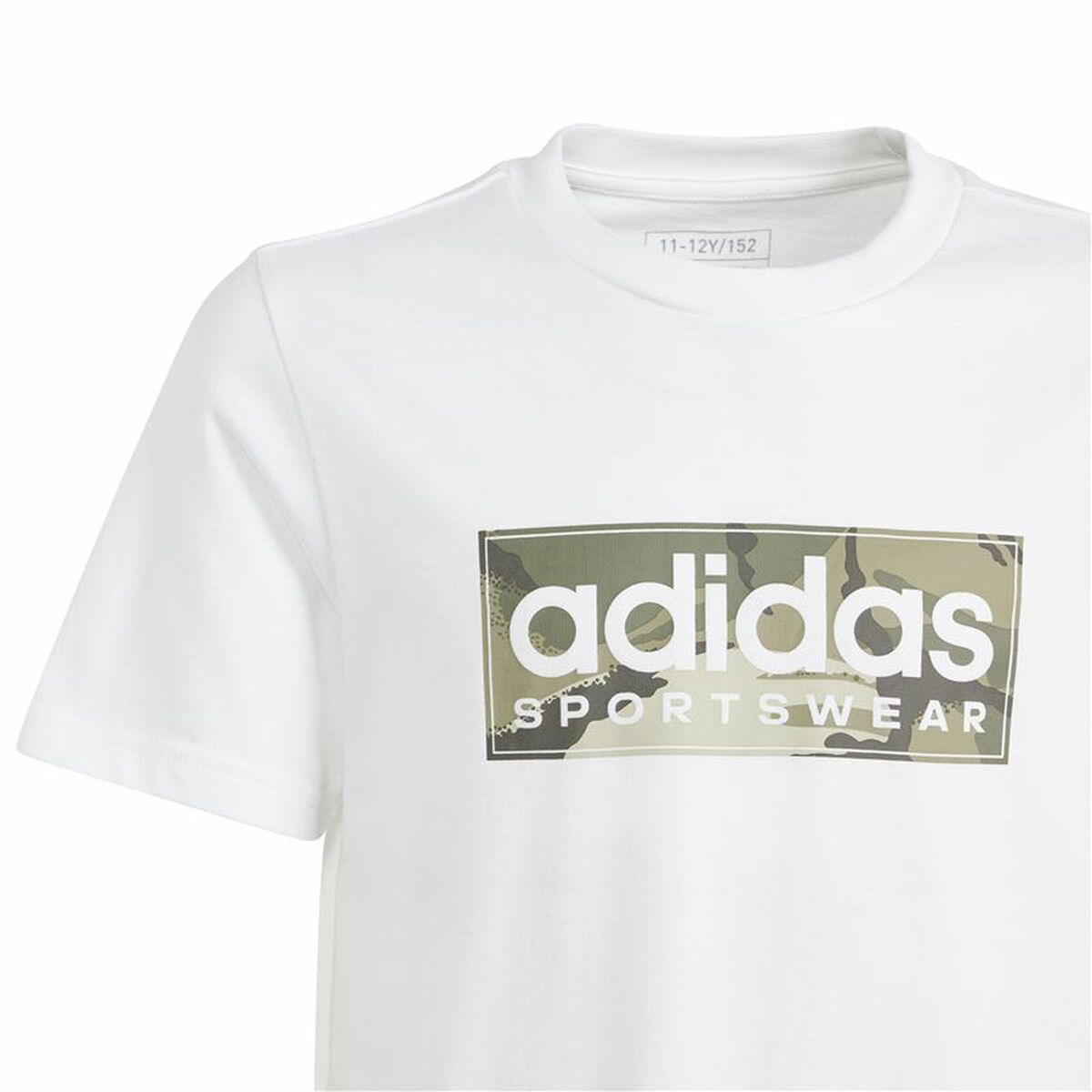Tricou cu Mânecă Scurtă Copii Adidas B Camo Lin Alb