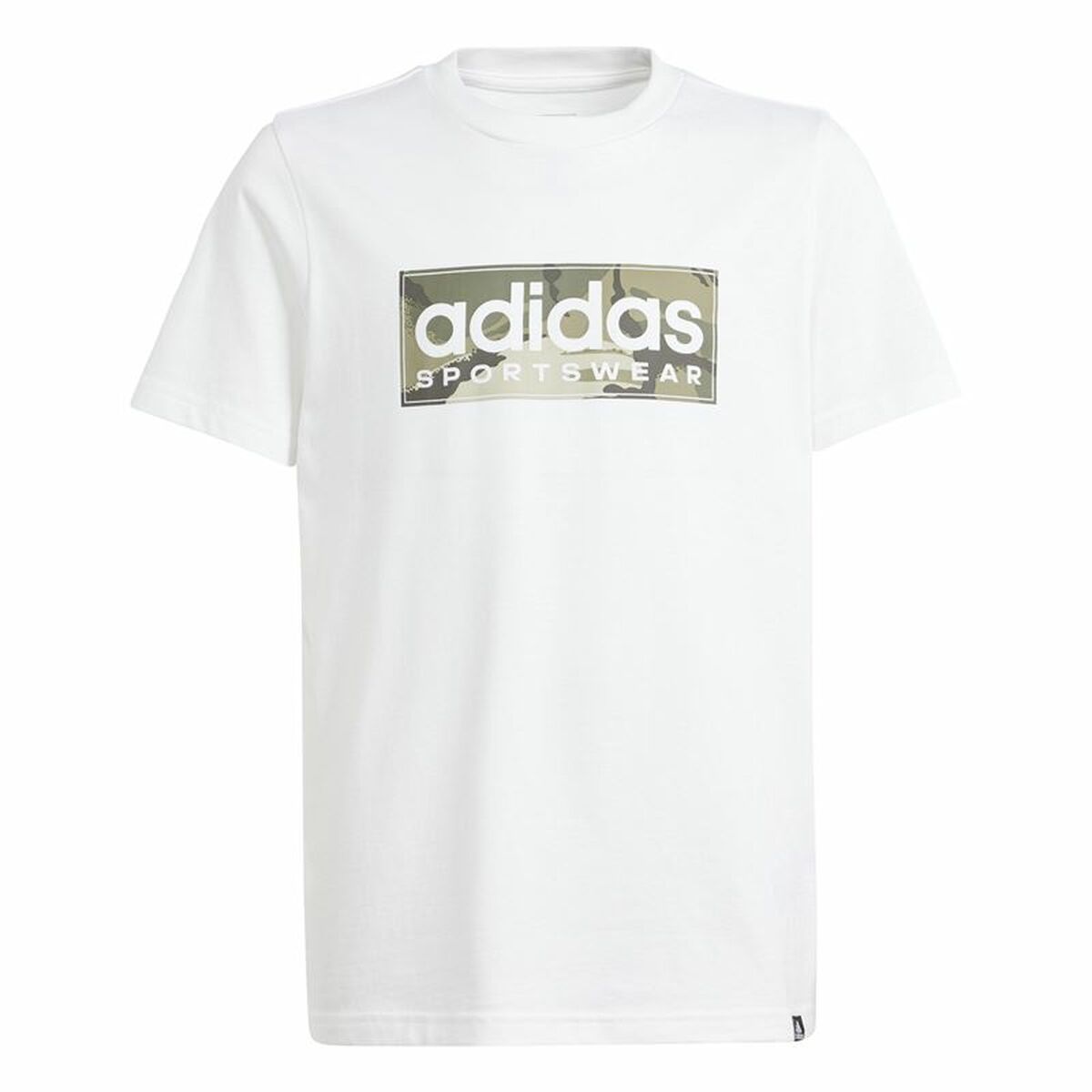 Tricou cu Mânecă Scurtă Copii Adidas B Camo Lin Alb