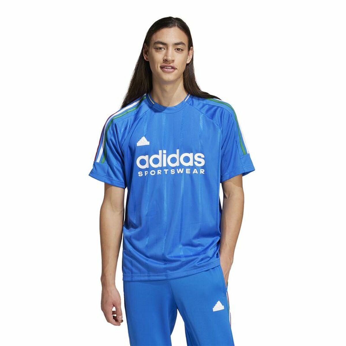 Tricou cu Mânecă Scurtă Bărbați Adidas Tiro Nations Pack Albastru Alb