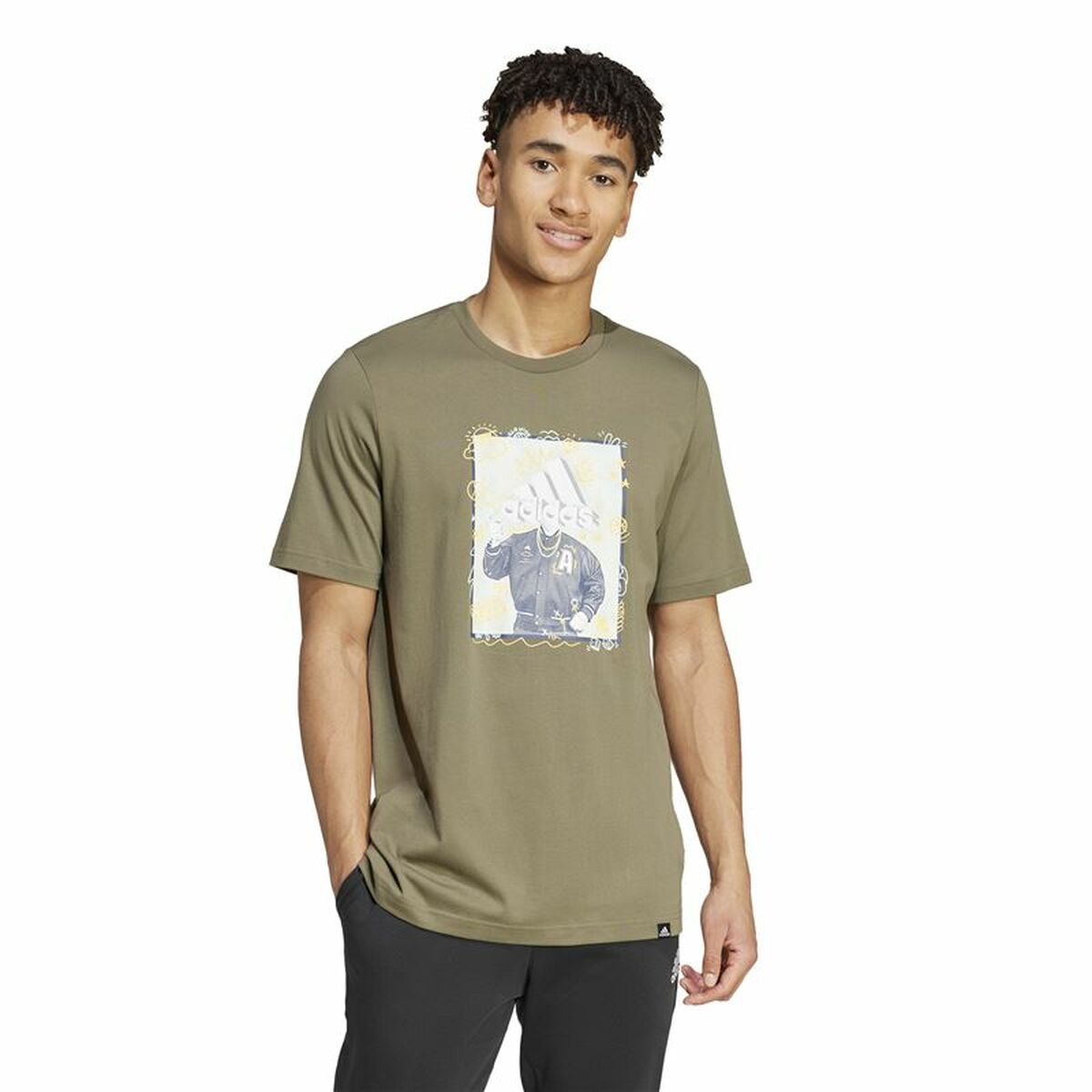 Tricou cu Mânecă Scurtă Bărbați Adidas Doodle Graphic Verde