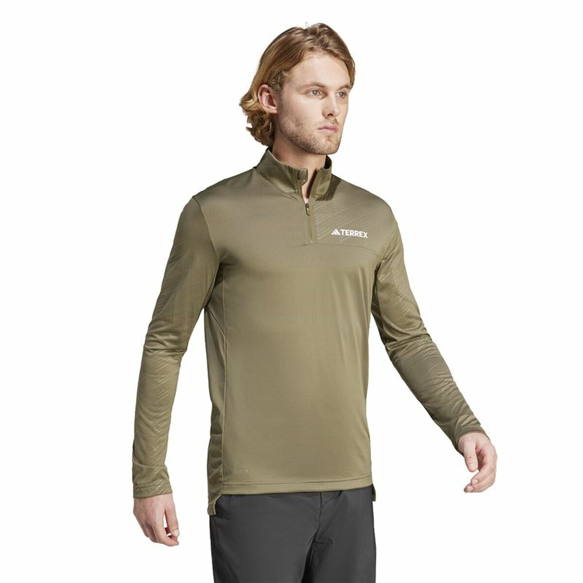 Hanorac fără Glugă Bărbați Adidas Mt Half Zi Ls Maro