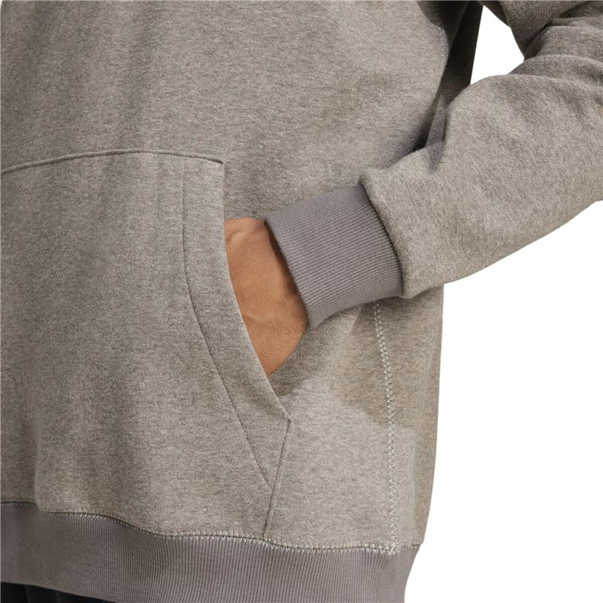 Hanorac cu Glugă Bărbați Adidas Seasonal Essentials Melange Hoodie Maro Bej