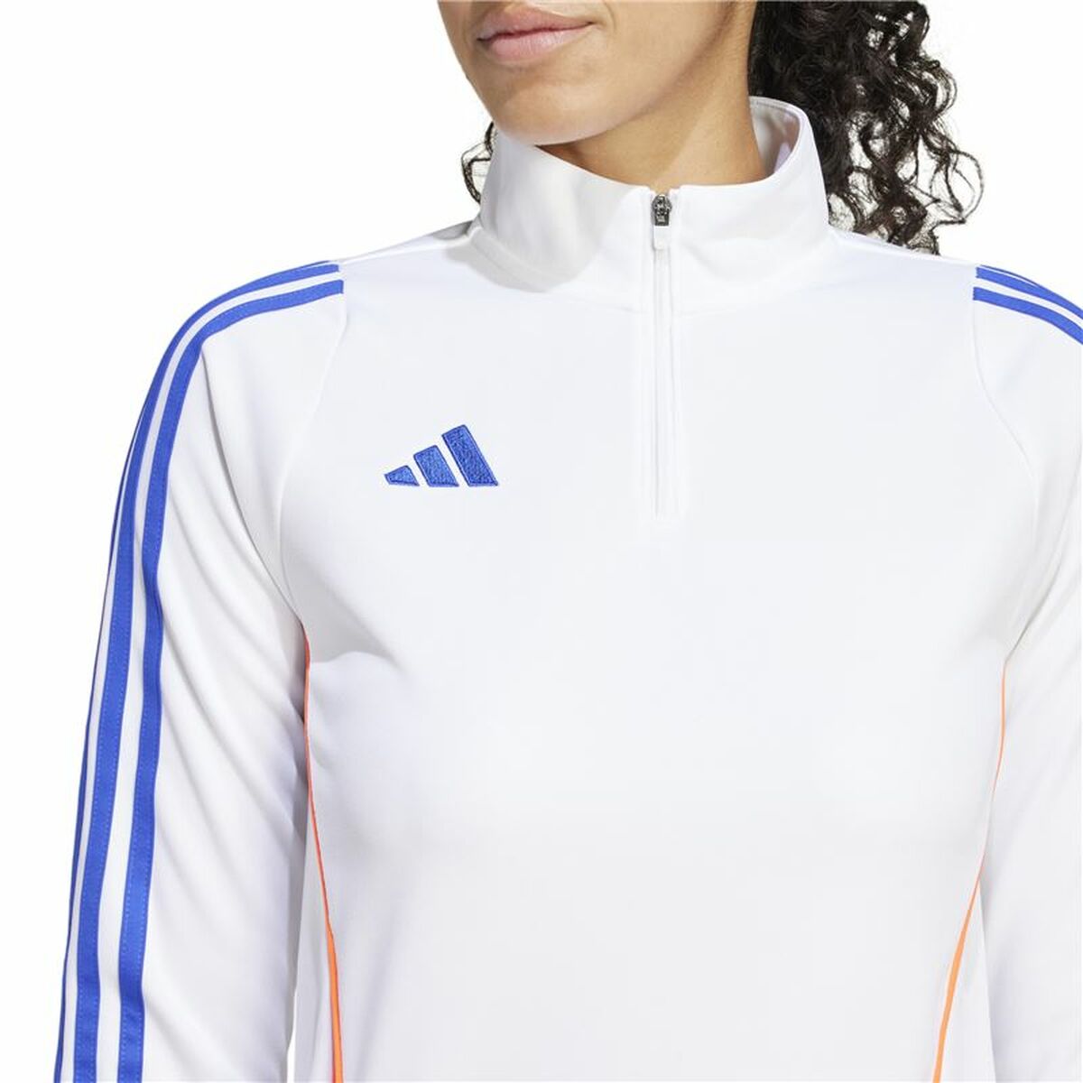 Hanorac fără Glugă Femei Adidas Tiro24 Training Alb