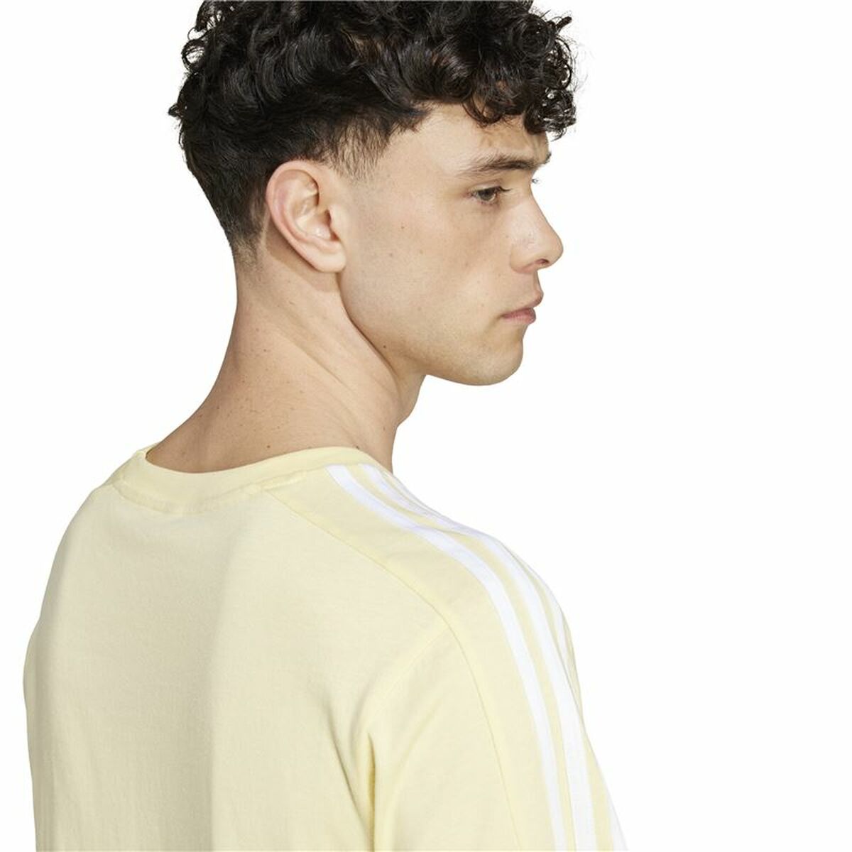 Tricou cu Mânecă Scurtă Bărbați Adidas Essentials Single Jersey 3-Stripes Galben