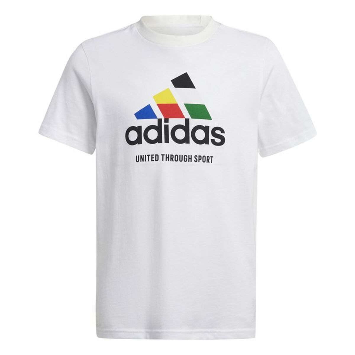 Tricou cu Mânecă Scurtă pentru Copii Adidas Nations Alb