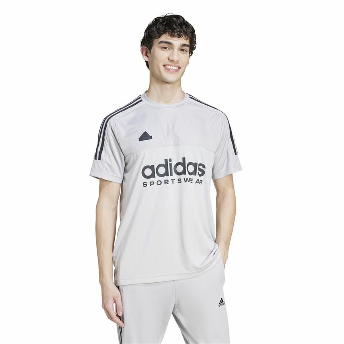 Tricou cu Mânecă Scurtă Bărbați Adidas Tiro Gri