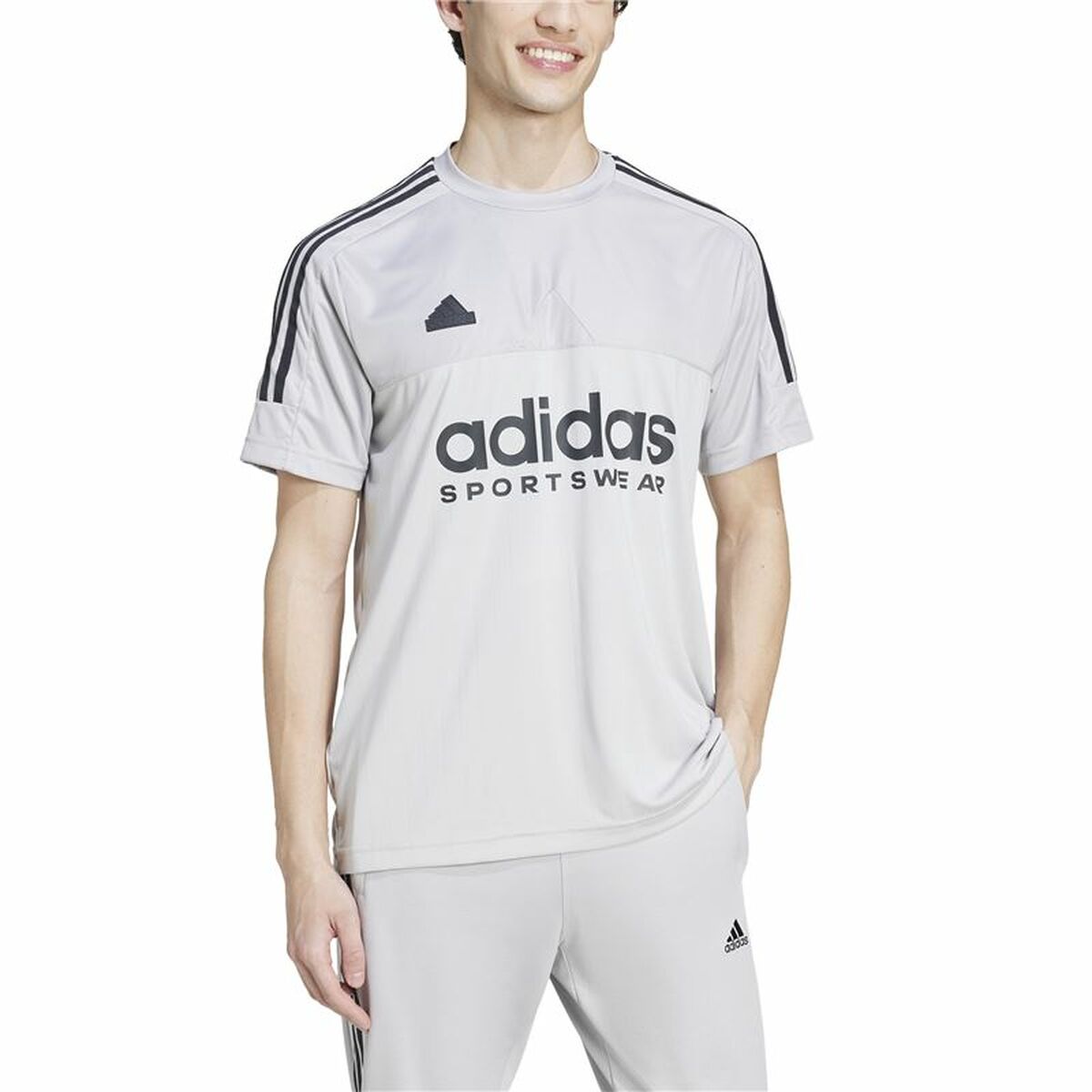 Tricou cu Mânecă Scurtă Bărbați Adidas Tiro Gri