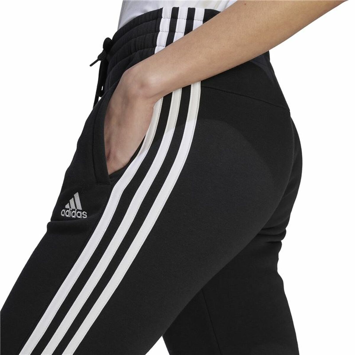 Pantaloni lungi de sport Adidas 3S Fl C Pt Negru Femeie
