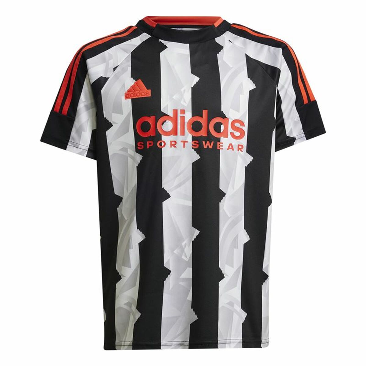 Tricou cu Mânecă Scurtă Copii Adidas Tiro Alb Negru