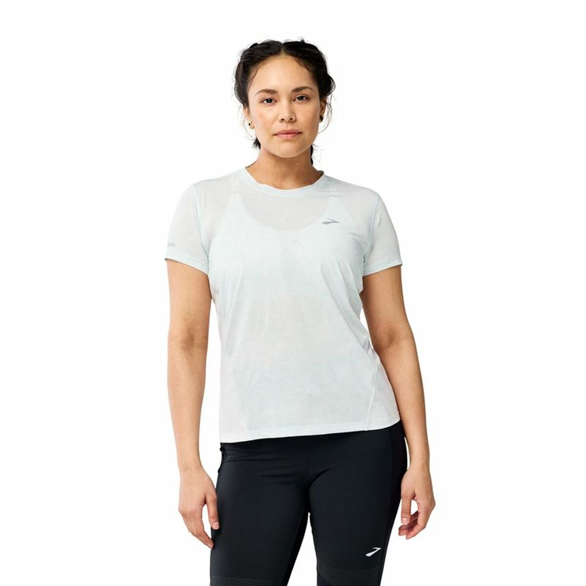 Tricou cu Mânecă Scurtă Bărbați Brooks Sprint Free Sleeve Alb Albastru deschis