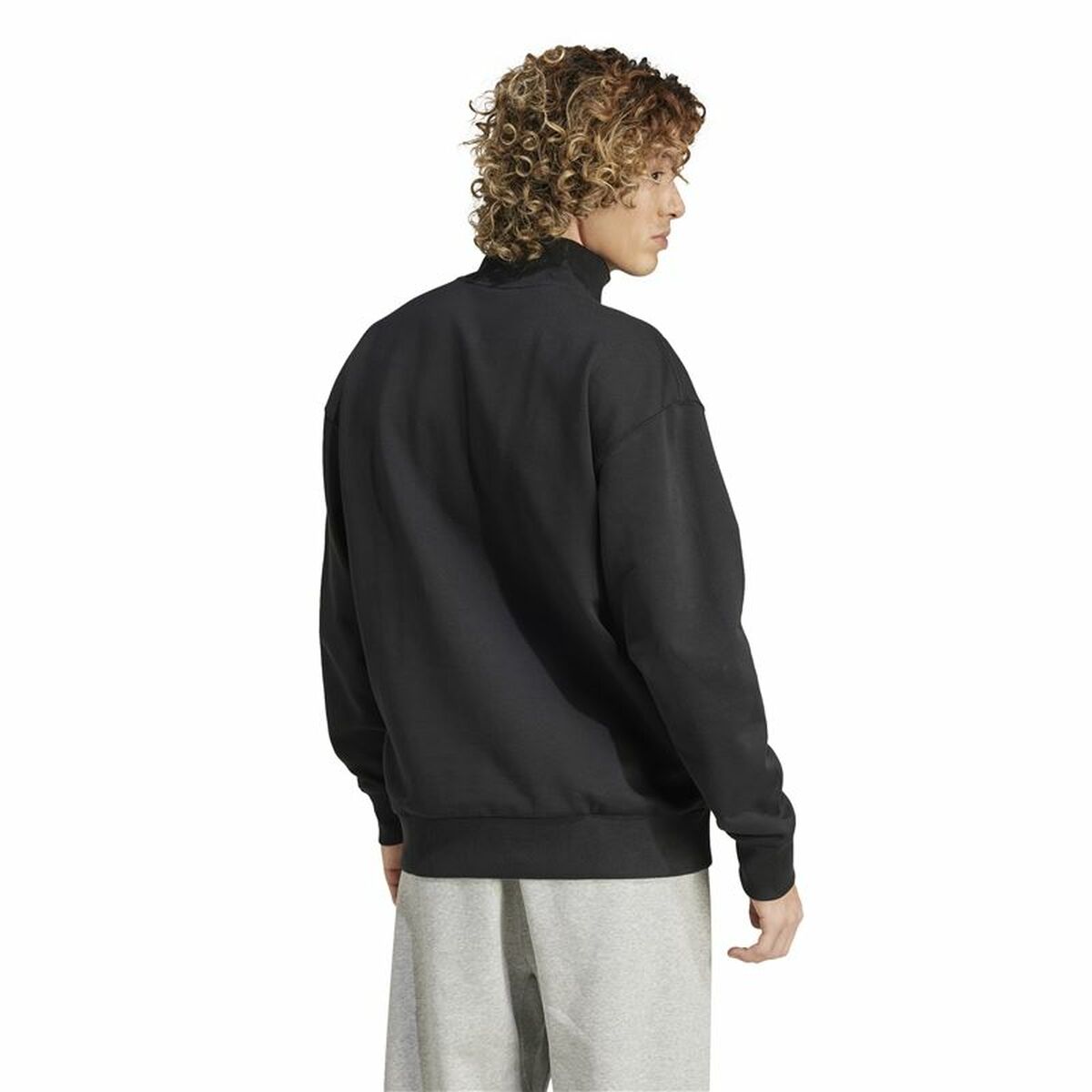 Hanorac fără Glugă Bărbați Adidas All Szn Fleece 1/4 Zip Crew Negru