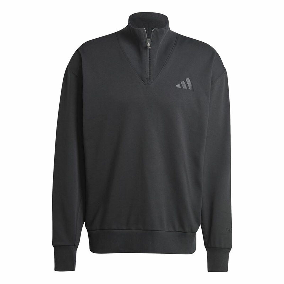 Hanorac fără Glugă Bărbați Adidas All Szn Fleece 1/4 Zip Crew Negru