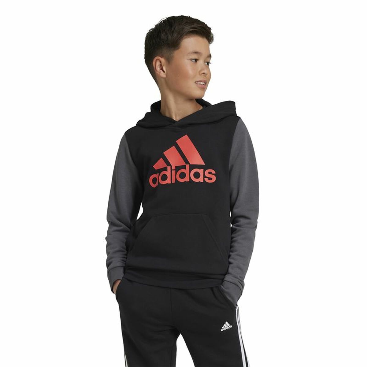 Hanorac cu glugă pentru fete Adidas Essentials Gri