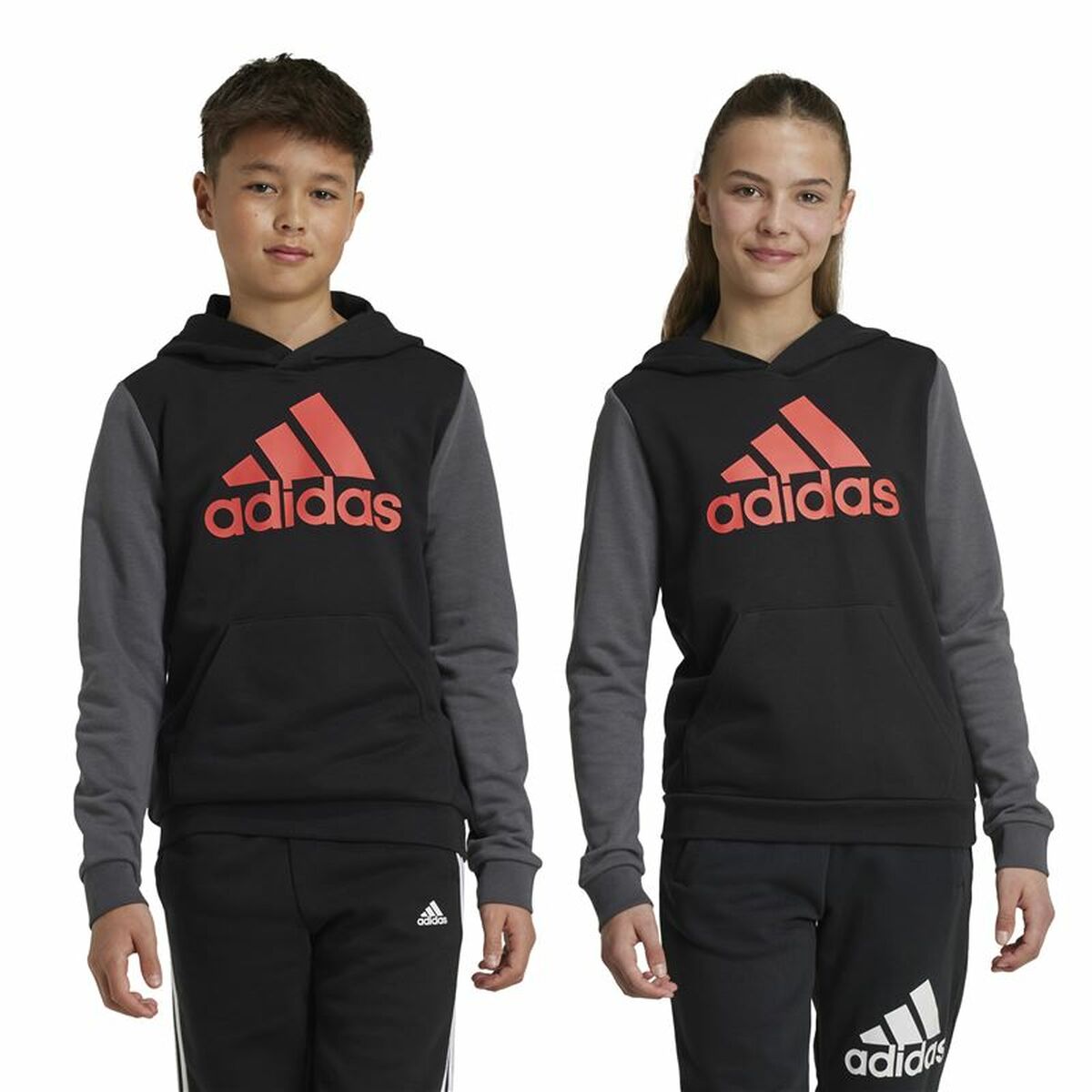Hanorac cu glugă pentru fete Adidas Essentials Gri