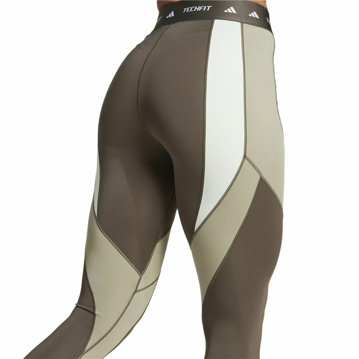 Colanți Sport de Damă Adidas Techfit 7/8 Colorblock Maro Gri