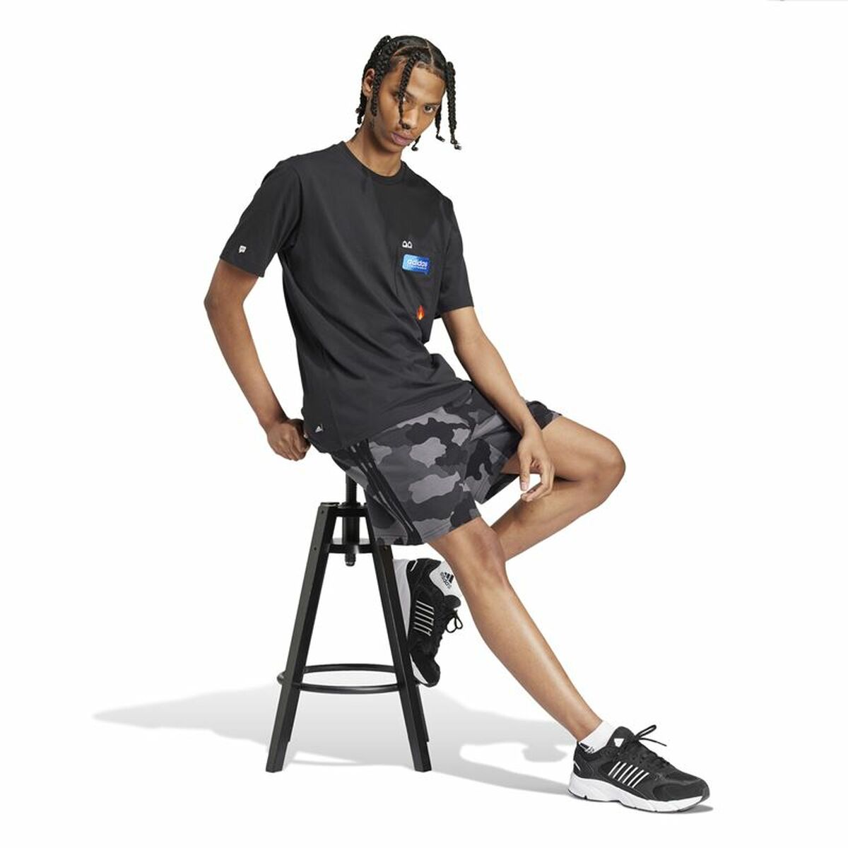 Tricou cu Mânecă Scurtă Bărbați Adidas Remoji Pocket Graphic Negru