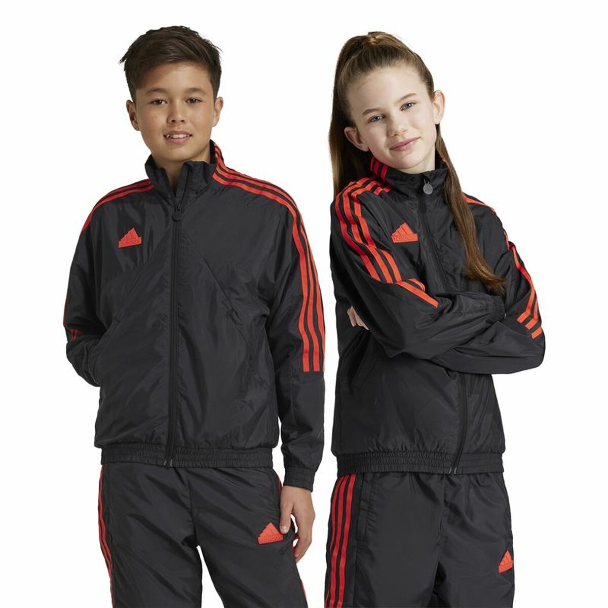 Hanorac fără Glugă Adidas Tiro Woven Tracktop Negru