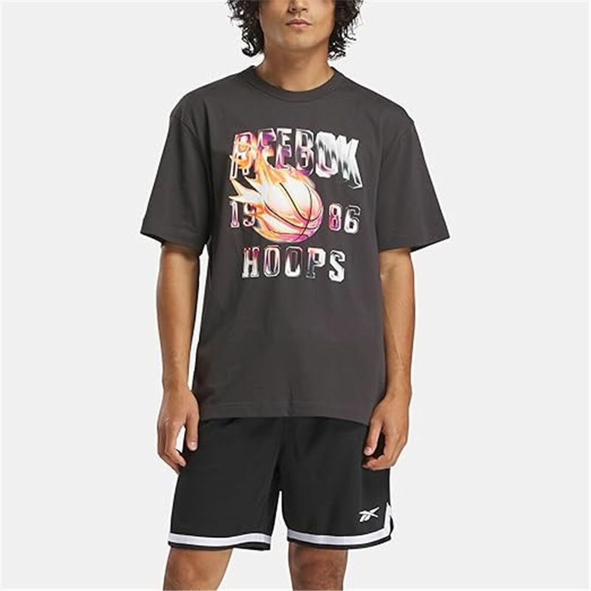 Tricou cu Mânecă Scurtă Bărbați Reebok Gs Basketball On Fir Negru