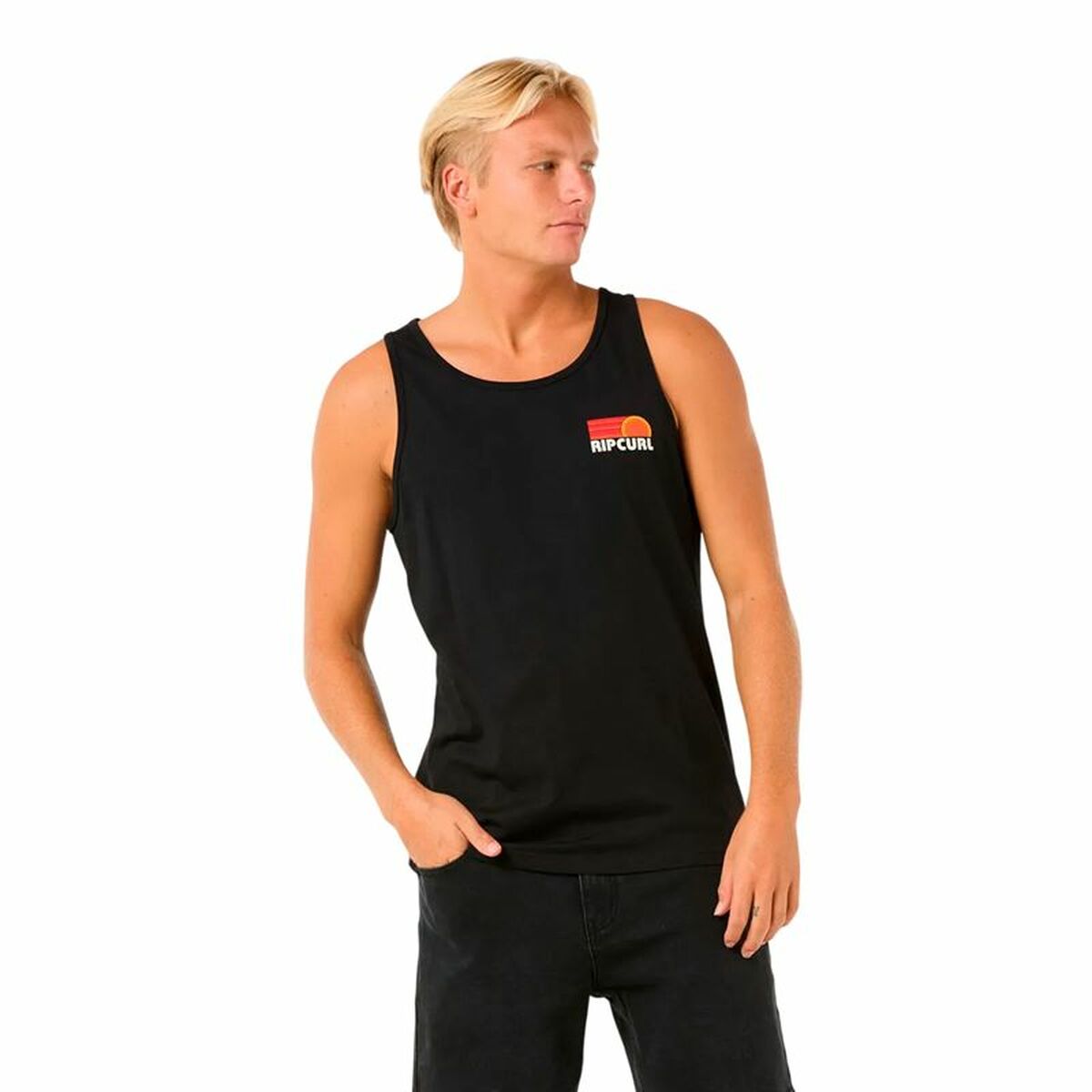Tricou cu Bretele Bărbat Rip Curl Casual Revival Peaking Tank Negru