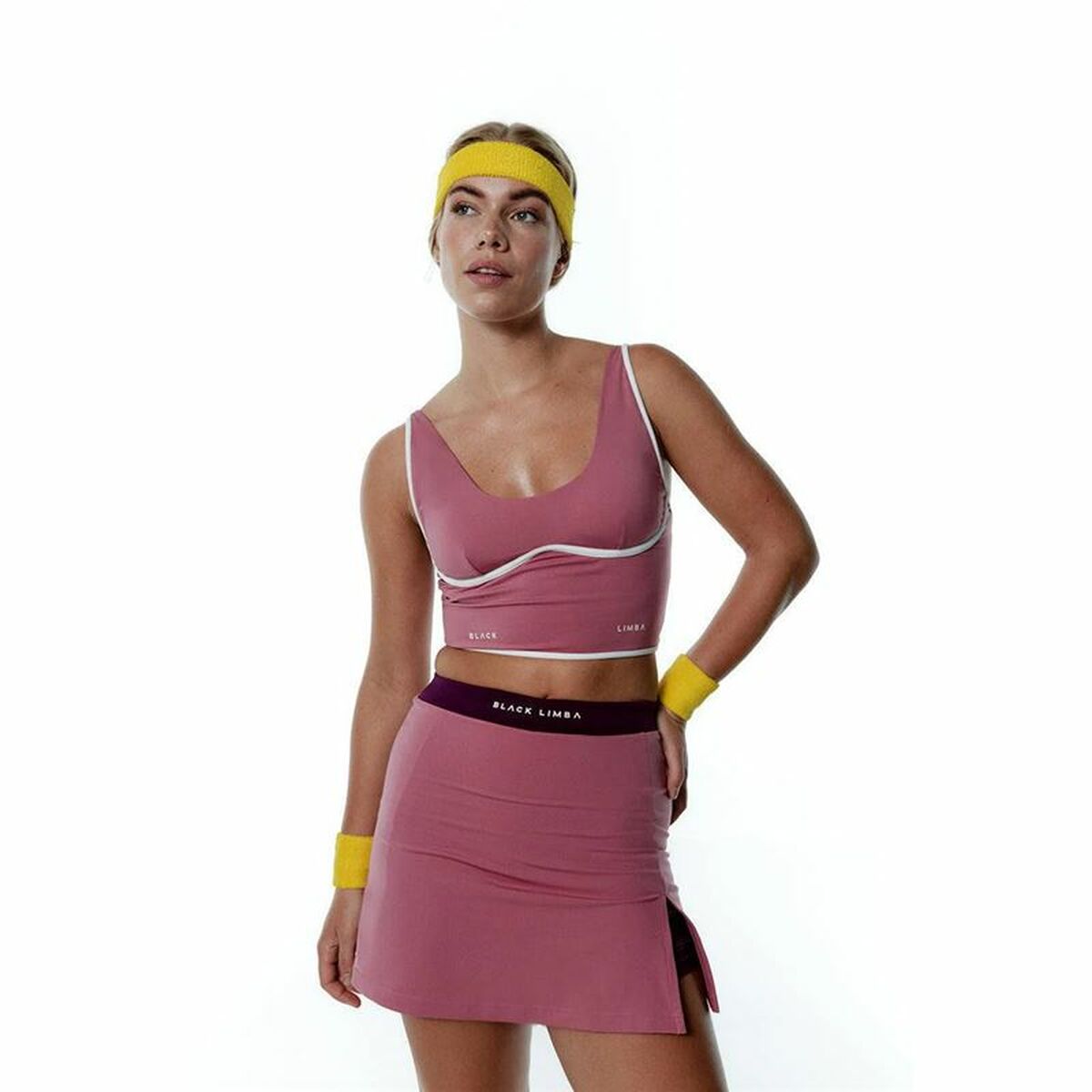 Colanți Sport de Damă Black Limba Power Play Roz Fitness