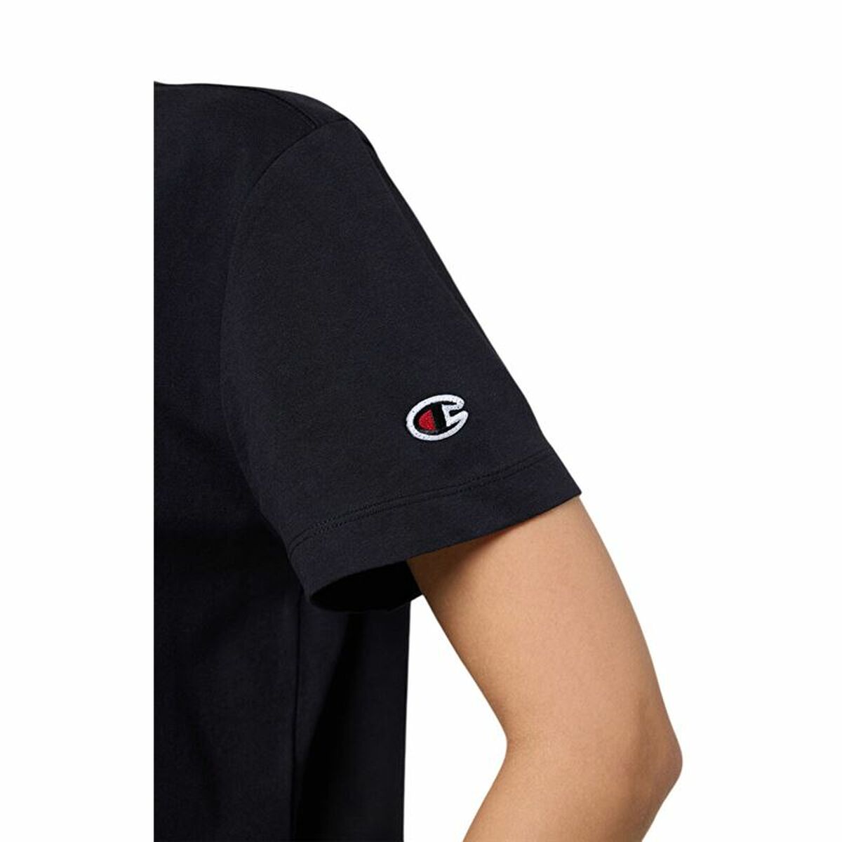 Tricou cu Mânecă Scurtă Femei Champion Champion Crewneck Negru