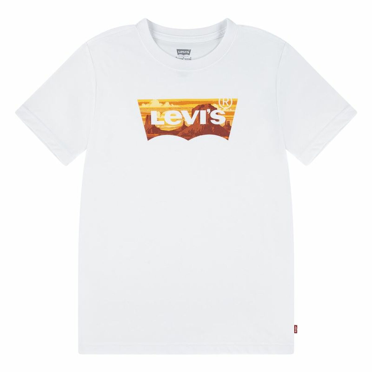 Tricou cu Mânecă Scurtă pentru Copii Levi's Lvb Golden Glow Batwing Alb