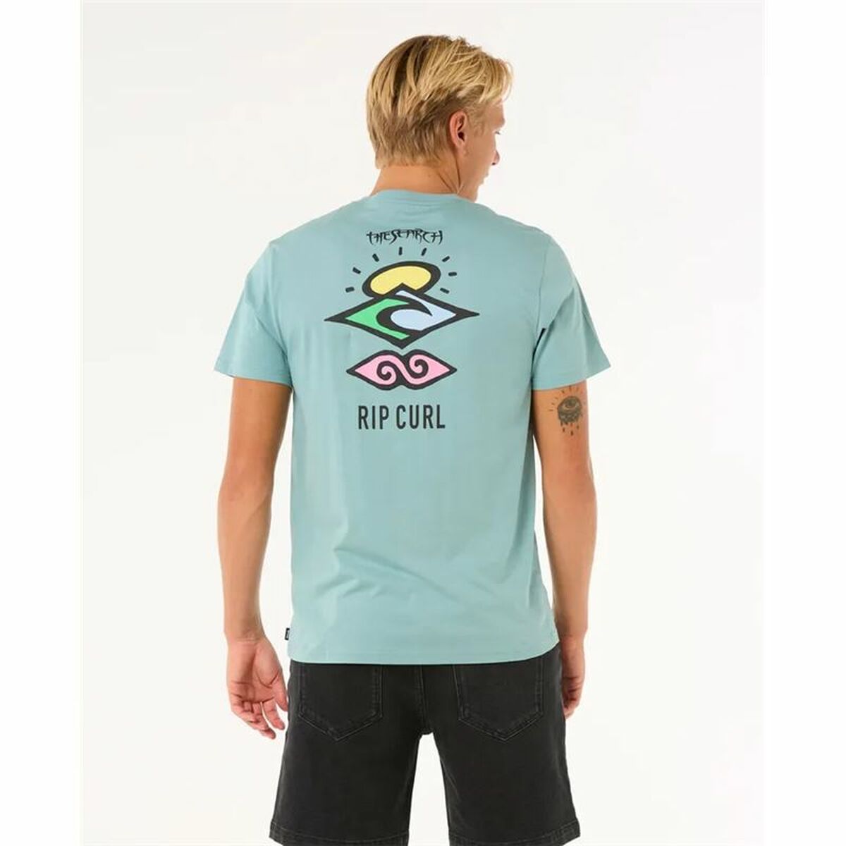 Tricou cu Mânecă Scurtă Bărbați Rip Curl Search Icon Tee Albastru