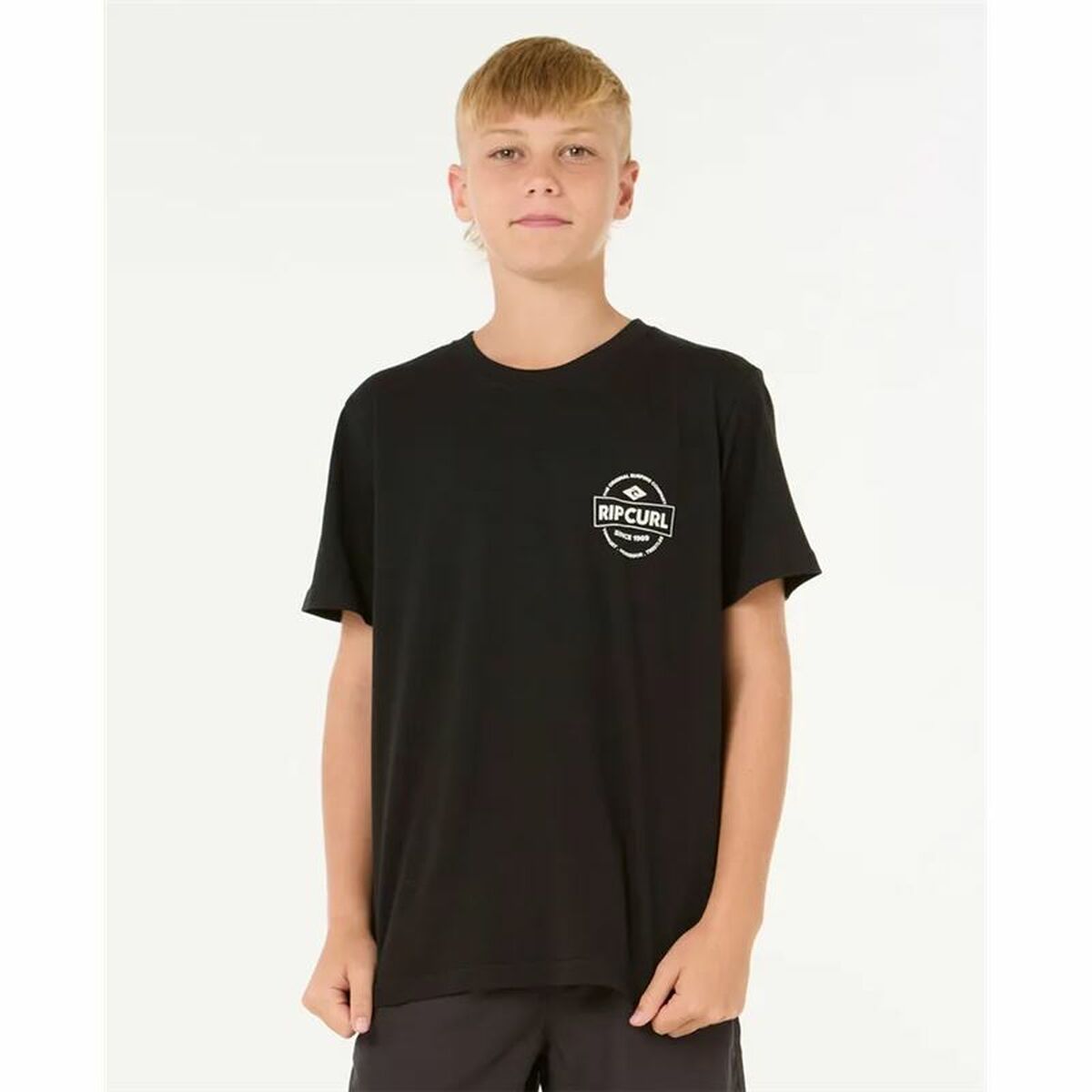 Tricou cu Mânecă Scurtă pentru Copii Rip Curl Staple Negru