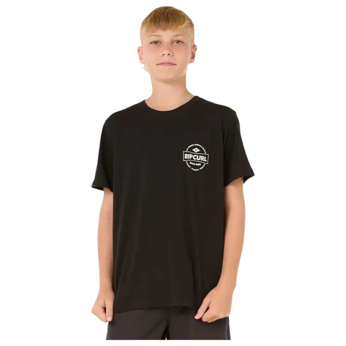 Tricou cu Mânecă Scurtă pentru Copii Rip Curl Staple Negru