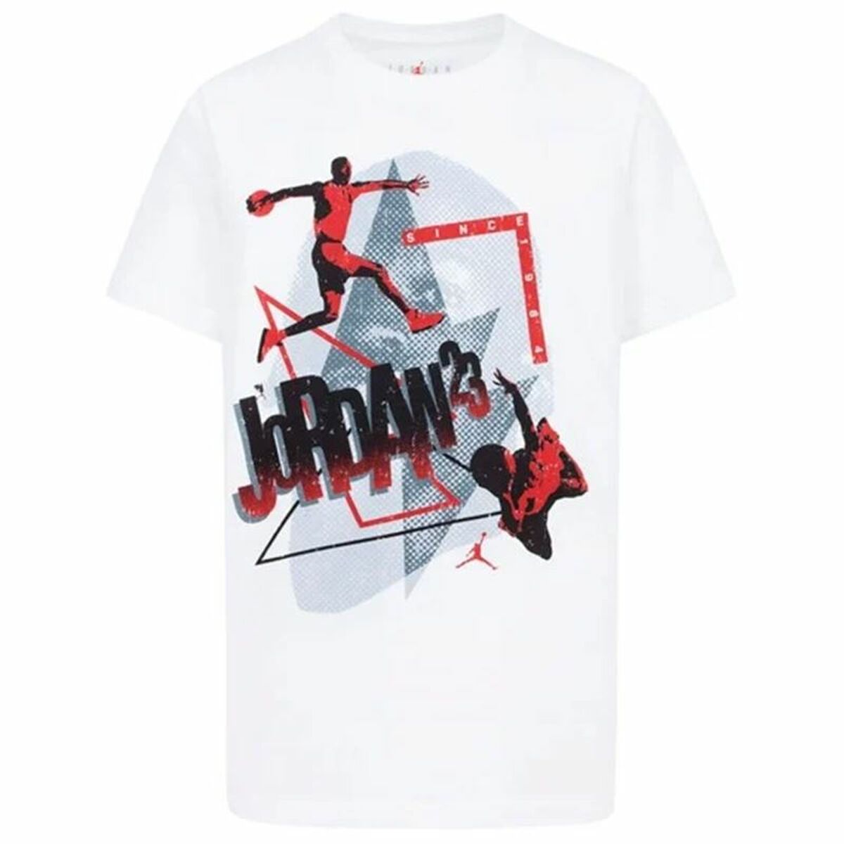 Tricou cu Mânecă Scurtă pentru Copii Jordan Jordan 3Peat Ss Alb