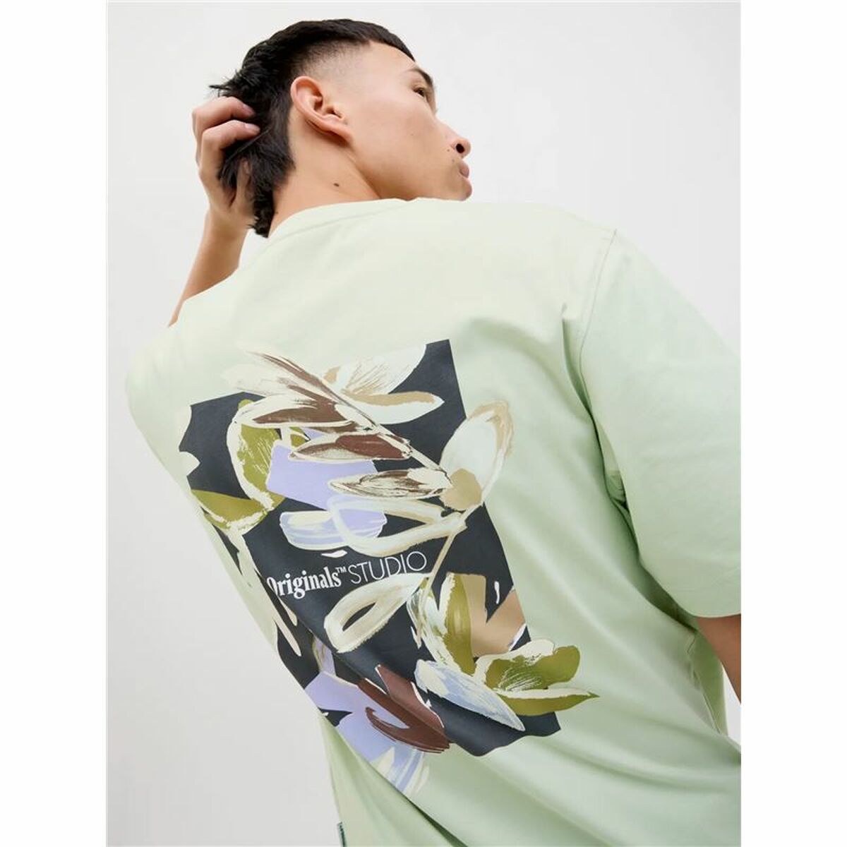 Tricou cu Mânecă Scurtă Bărbați Jack & Jones Jorvarenna Painted Albastru