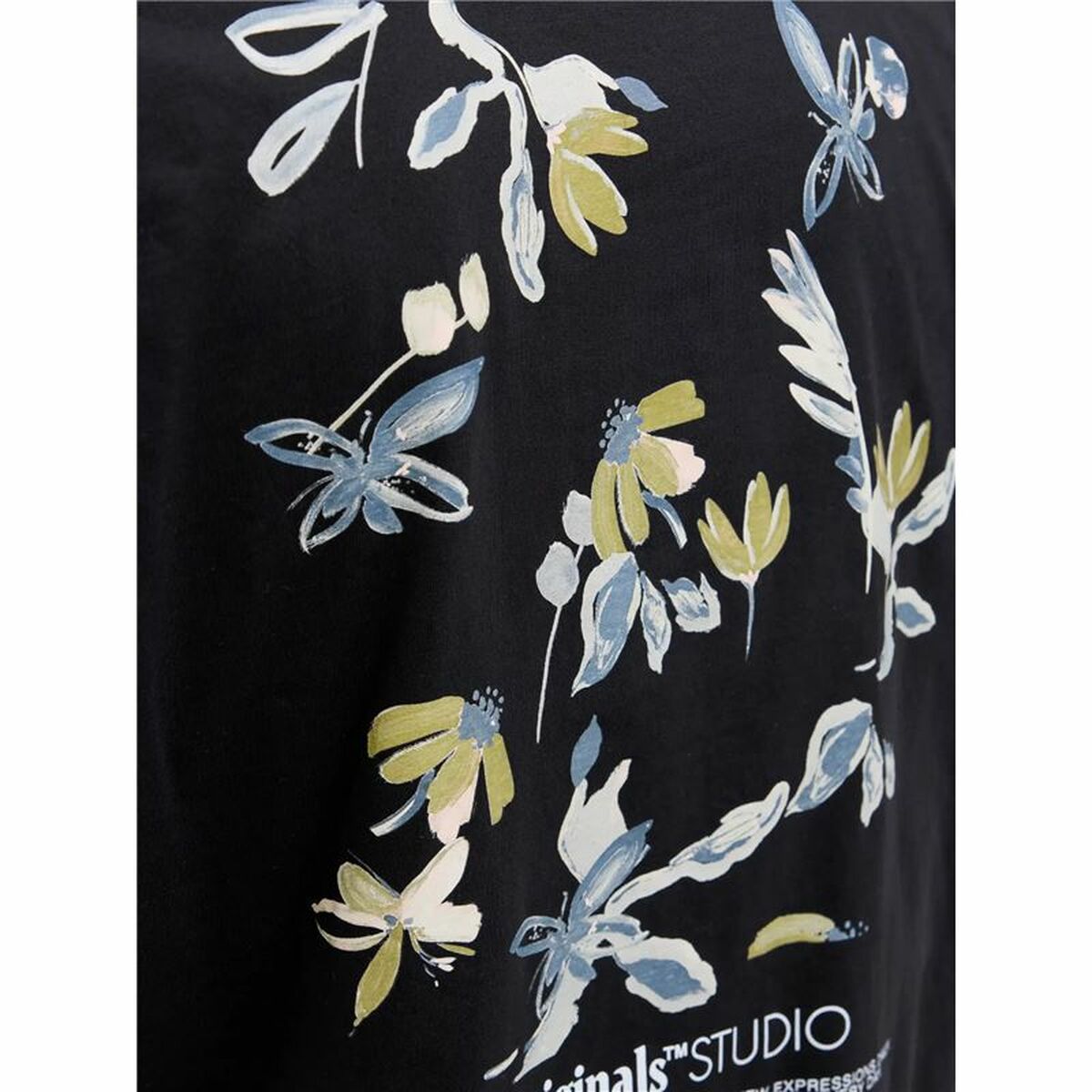 Tricou cu Mânecă Scurtă Bărbați Jack & Jones Jorvarenna Painted Negru