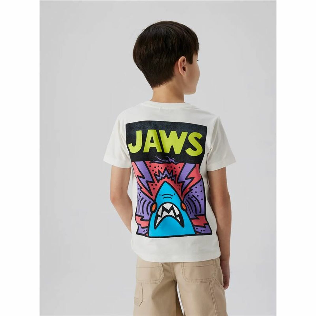 Tricou cu Mânecă Scurtă pentru Copii Name It Nkmmakai Jaws Nreg Box Sky