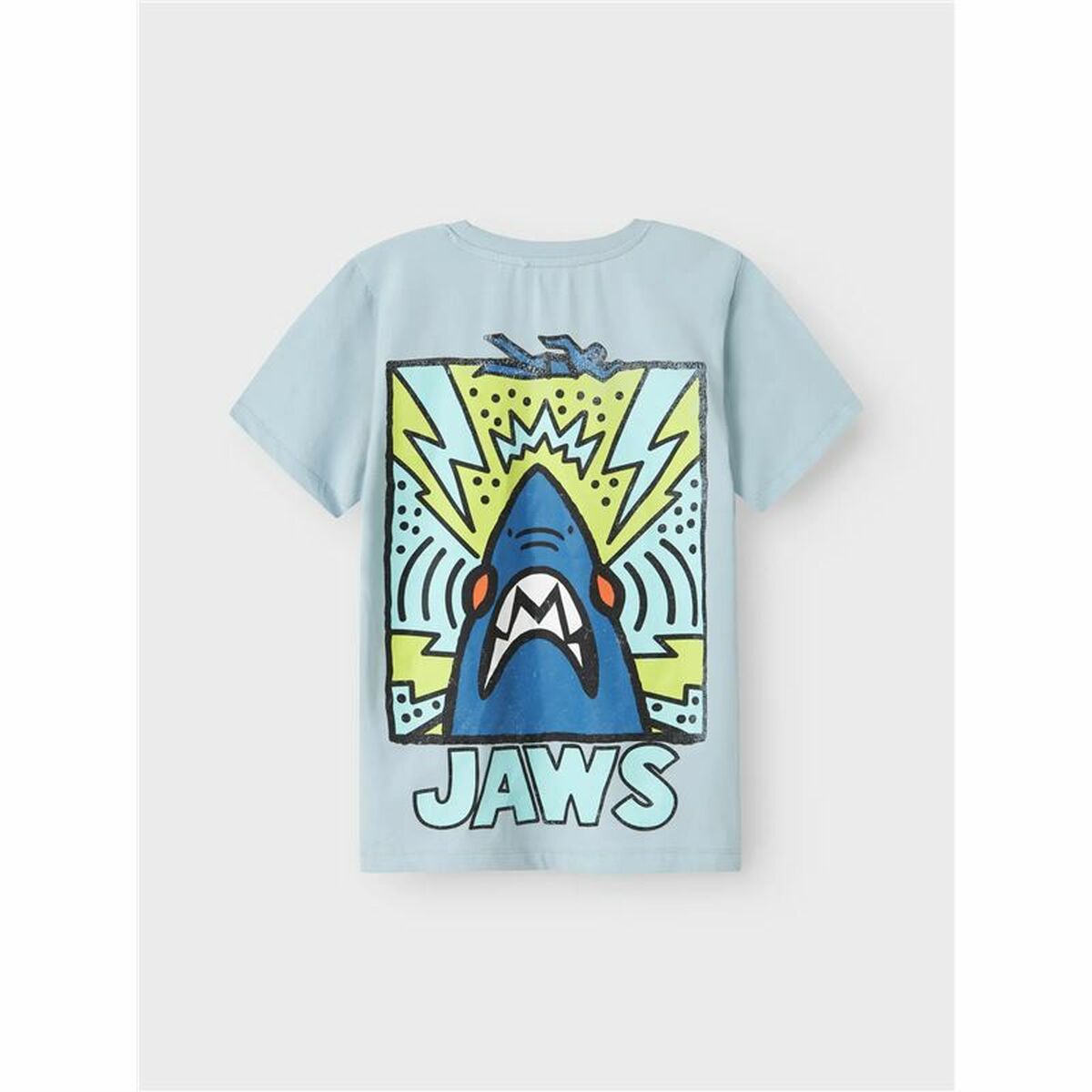 Tricou cu Mânecă Scurtă pentru Copii Name It Nkmmakai Jaws Nreg Box Sky