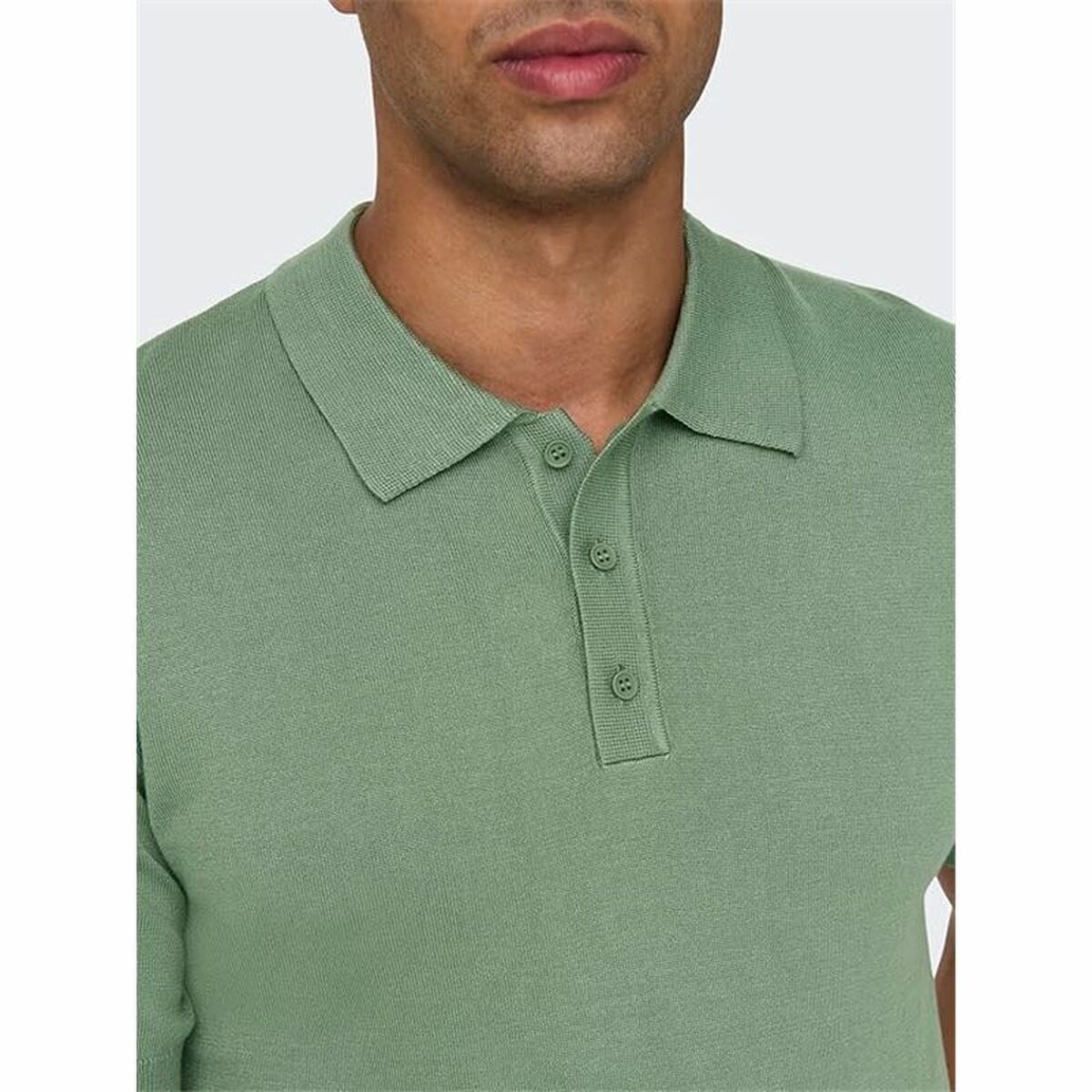 Tricou Polo cu Mânecă Scurtă Bărbați Only & Sons Onswyler Life Reg 14 Ss Knit Verde