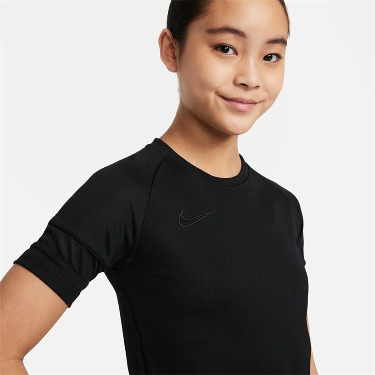 Tricou cu Mânecă Scurtă pentru Copii Nike Dri-Fit Academy Girls Negru