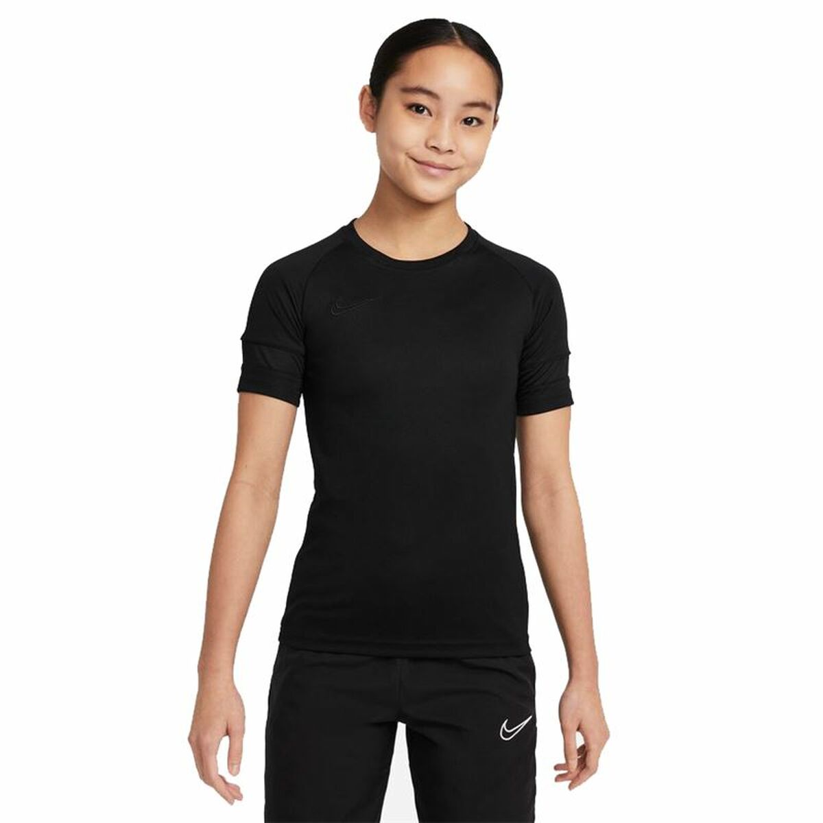 Tricou cu Mânecă Scurtă pentru Copii Nike Dri-Fit Academy Girls Negru
