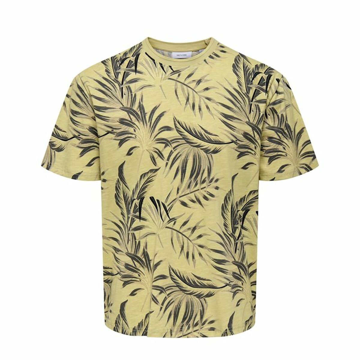 Tricou cu Mânecă Scurtă Bărbați Only & Sons Onskash Reg Leaf Aop Auriu*