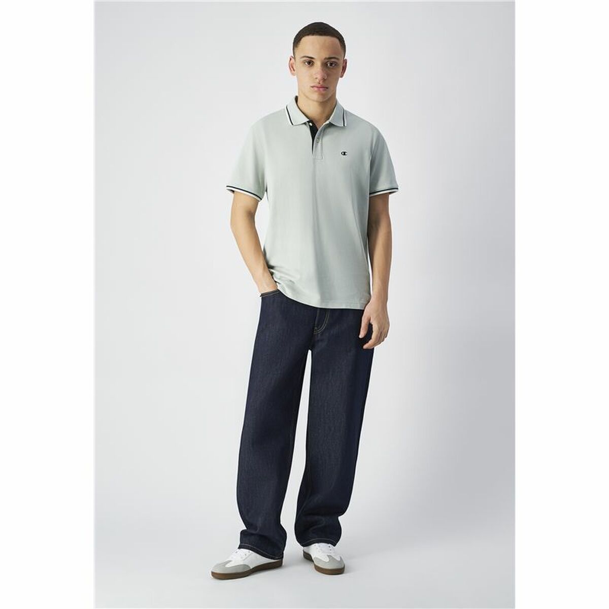 Tricou Polo cu Mânecă Scurtă Bărbați Champion Alb